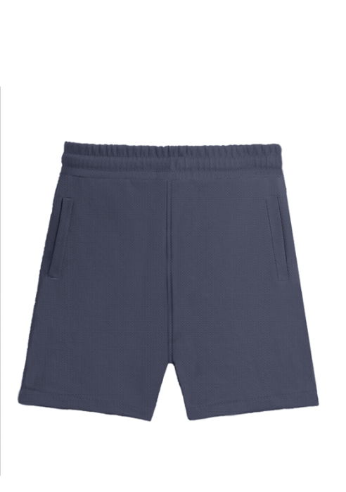 Solid Plain Athleisure Sports Shorts - Navyblue
