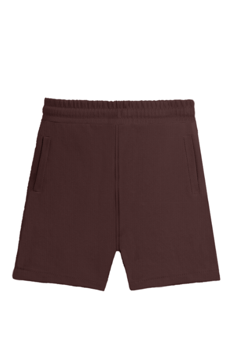 Solid Plain Athleisure Sports Shorts - Maroon