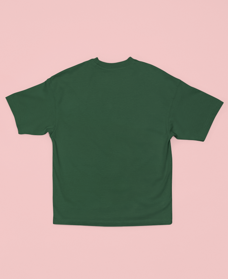 UNISEX Solid Plain Oversized T-shirt - Bottle Green