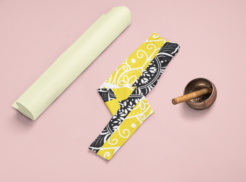 Half Floral Printed Multi Color Leggings