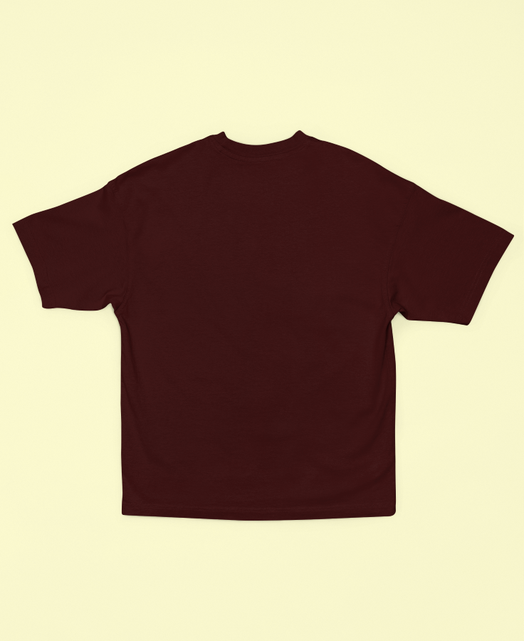 UNISEX Solid Plain Oversized T-shirt - Maroon