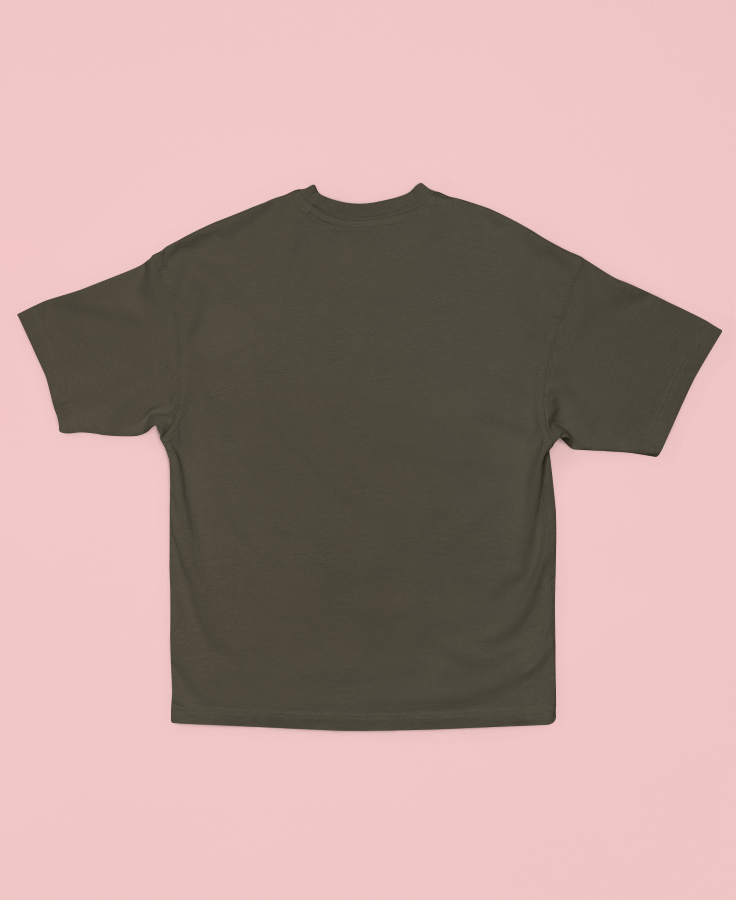 UNISEX Solid Plain Oversized T-shirt - Olive Green