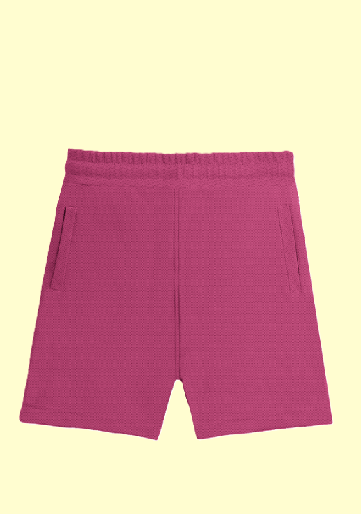 Solid Plain Athleisure Sports Shorts - Pink