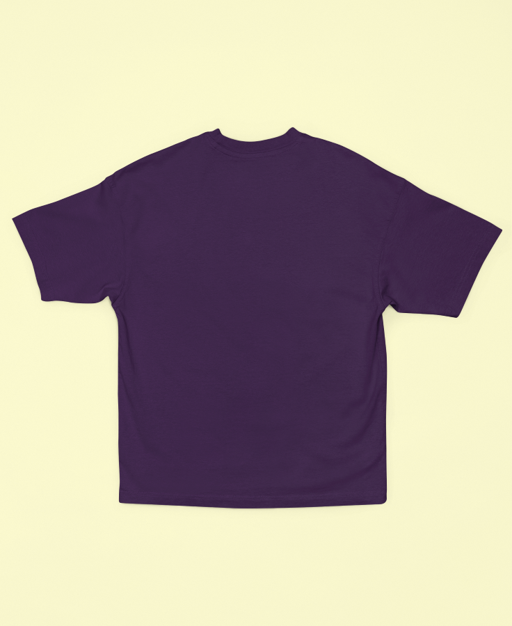 UNISEX Solid Plain Oversized T-shirt - Purple