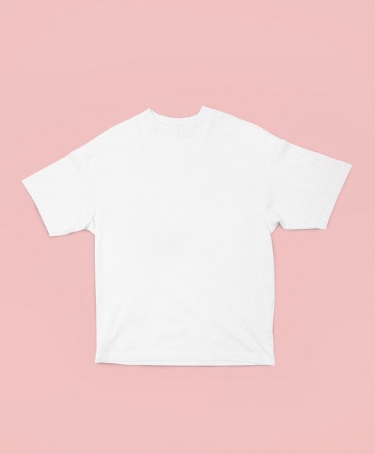 UNISEX Solid Plain Oversized T-shirt - White