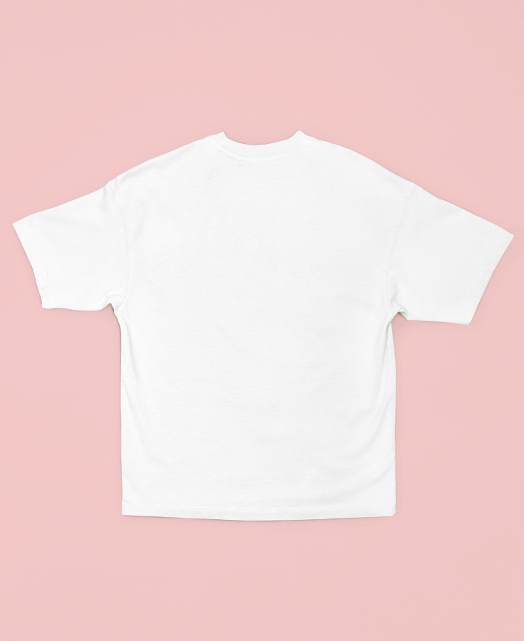 UNISEX Solid Plain Oversized T-shirt - White