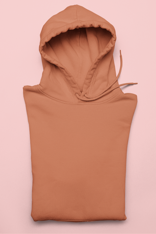 UNISEX Solid Plain Hoodie - Coral