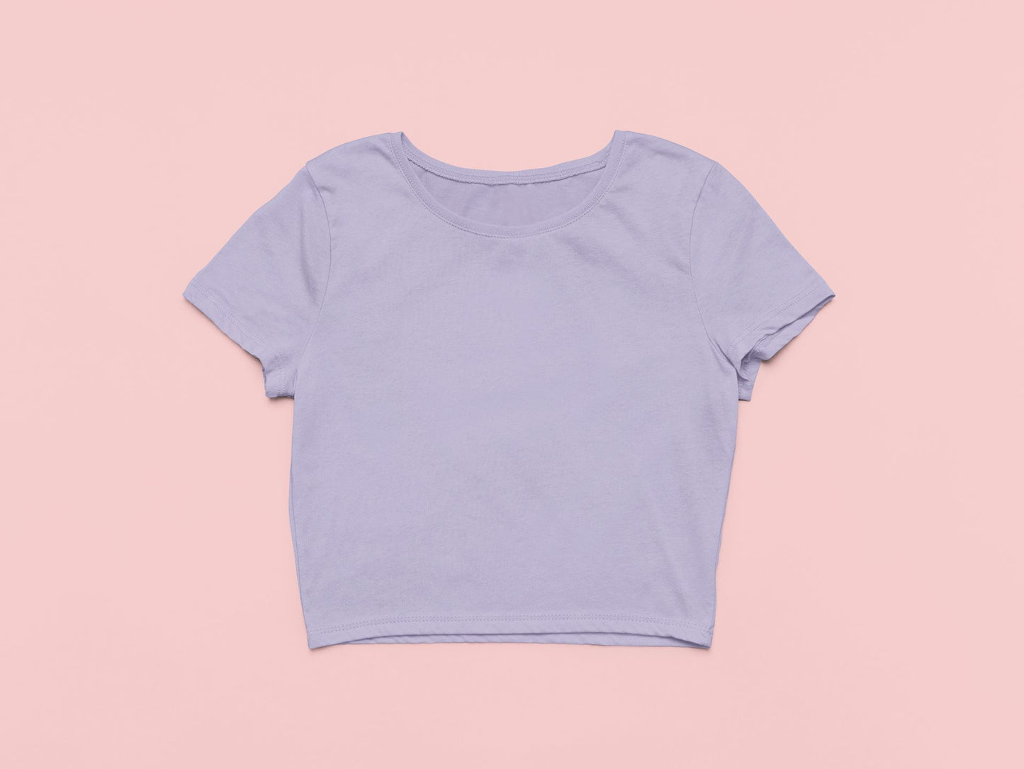 Solid Plain Crop Top - Lavender