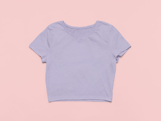 Solid Plain Crop Top - Lavender