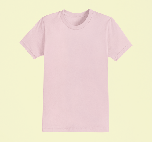 UNISEX Solid Plain Classic T-shirt - Light Pink