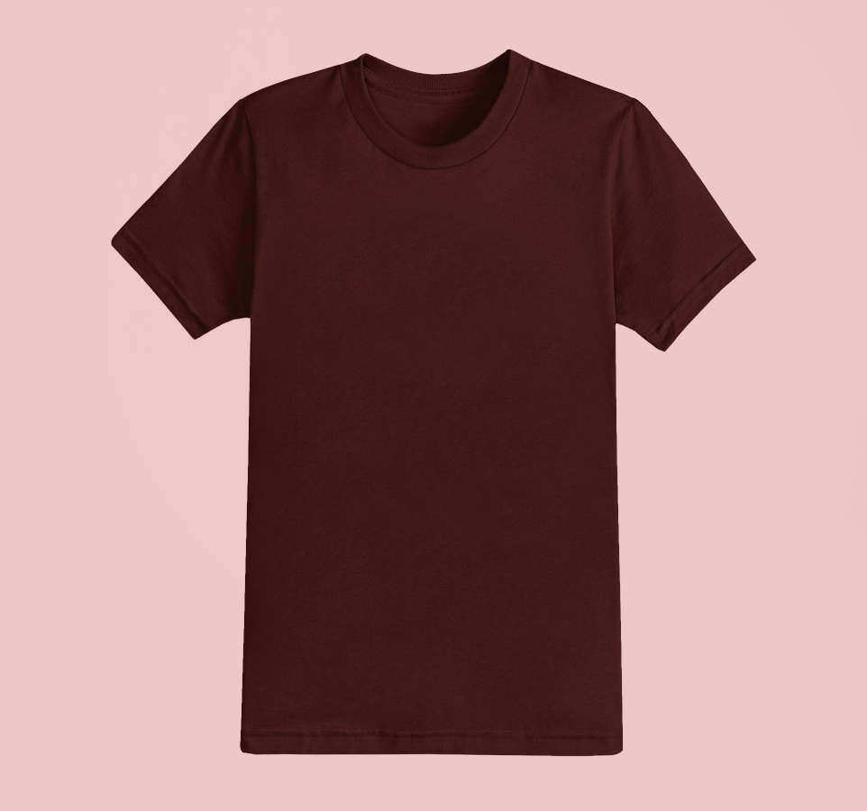 UNISEX Solid Plain Classic T-shirt - Maroon