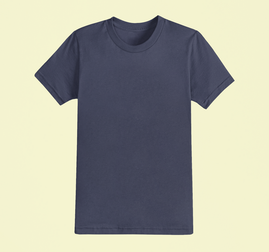 Solid Plain Navy Blue Athleisure wear T-shirt