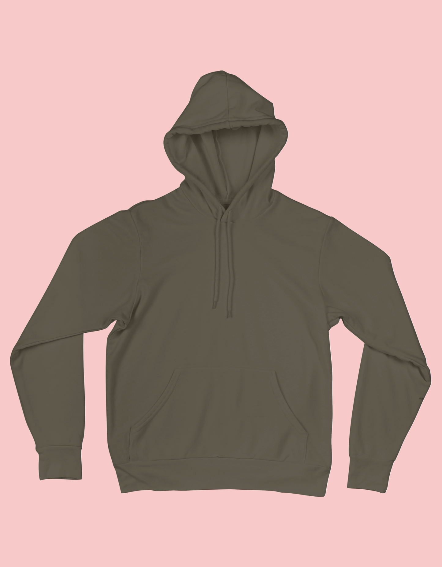 UNISEX Solid Plain Hoodie - Olive green