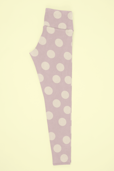 White Polka Dotted Printed Leggings
