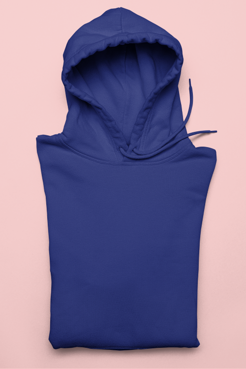 UNISEX Solid Plain Hoodie - Royal blue