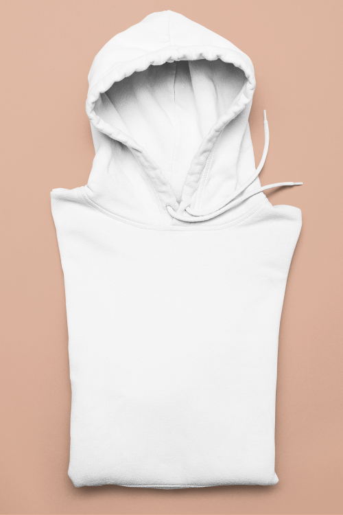 UNISEX Solid Plain Hoodie - White