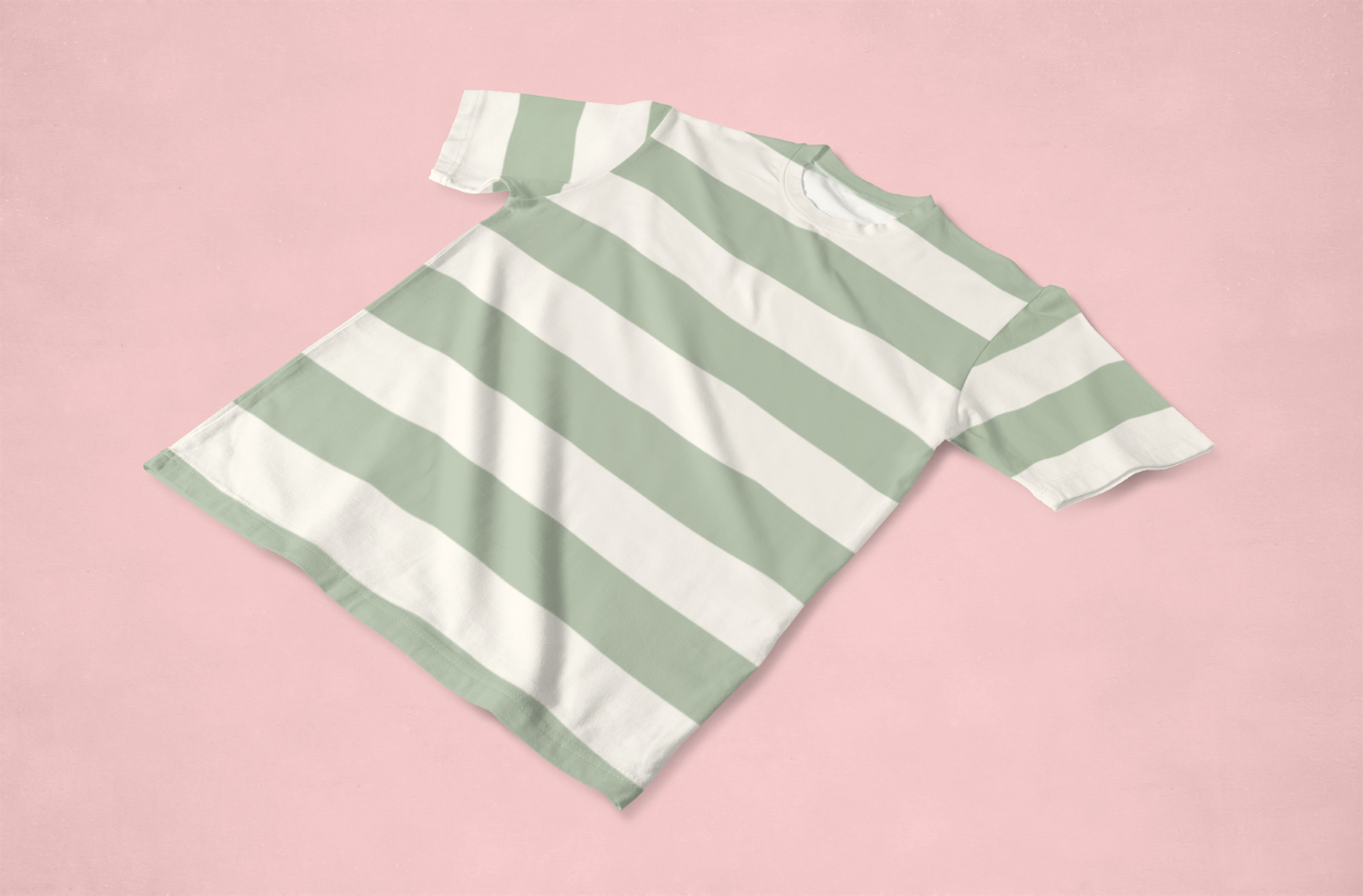 Multi Color Wide Stripe Lined Jersey Athleisure wear T-shirt