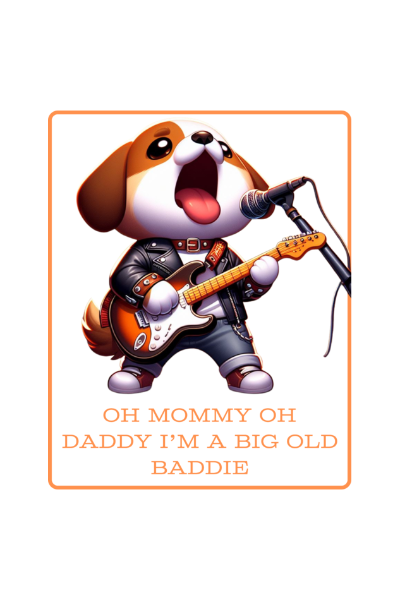 Dog With Guitar(F.R.I.E.N.D.S) Oversized T-shirt - UNISEX