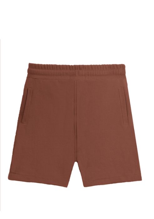 Solid Plain Athleisure Sports Shorts - Brickred