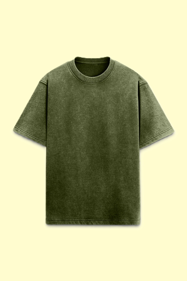 Solid Plain Acid Wash Oversized T-shirt - UNISEX