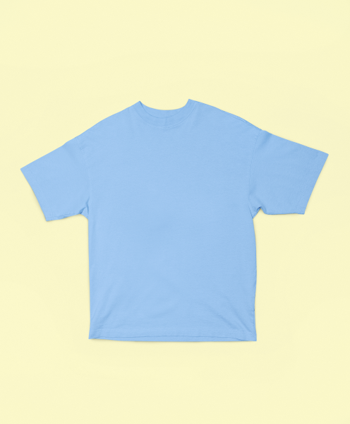 UNISEX Solid Plain Oversized T-shirt - Baby Blue