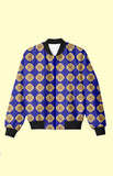 Mandala Print Dark Blue Bomber Jacket - UNISEX
