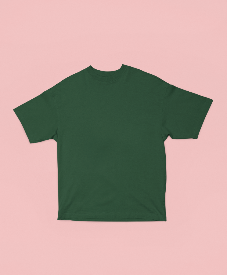 UNISEX Solid Plain Oversized T-shirt - Bottle Green