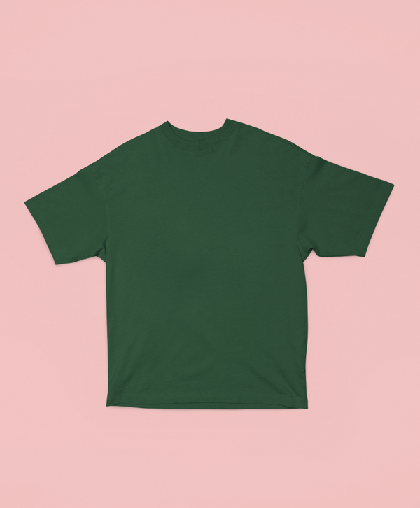 UNISEX Solid Plain Oversized T-shirt - Bottle Green