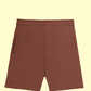 Solid Plain Athleisure Sports Shorts - Brickred