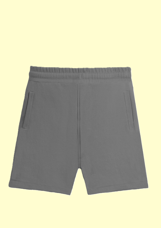 Solid Plain Athleisure Sports Shorts - Charcoal Melange