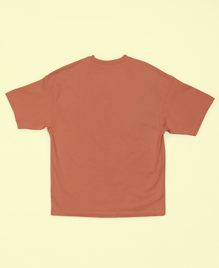 UNISEX Solid Plain Oversized T-shirt - Coral