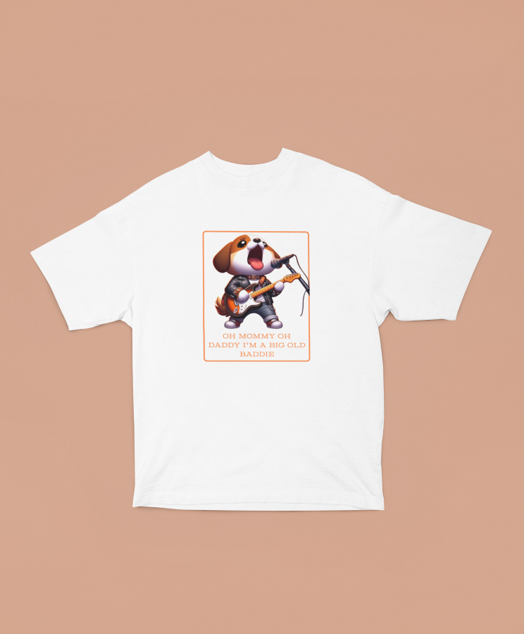 Dog With Guitar(F.R.I.E.N.D.S) Oversized T-shirt - UNISEX