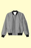 UNISEX Solid Plain Bomber Jacket - Gray