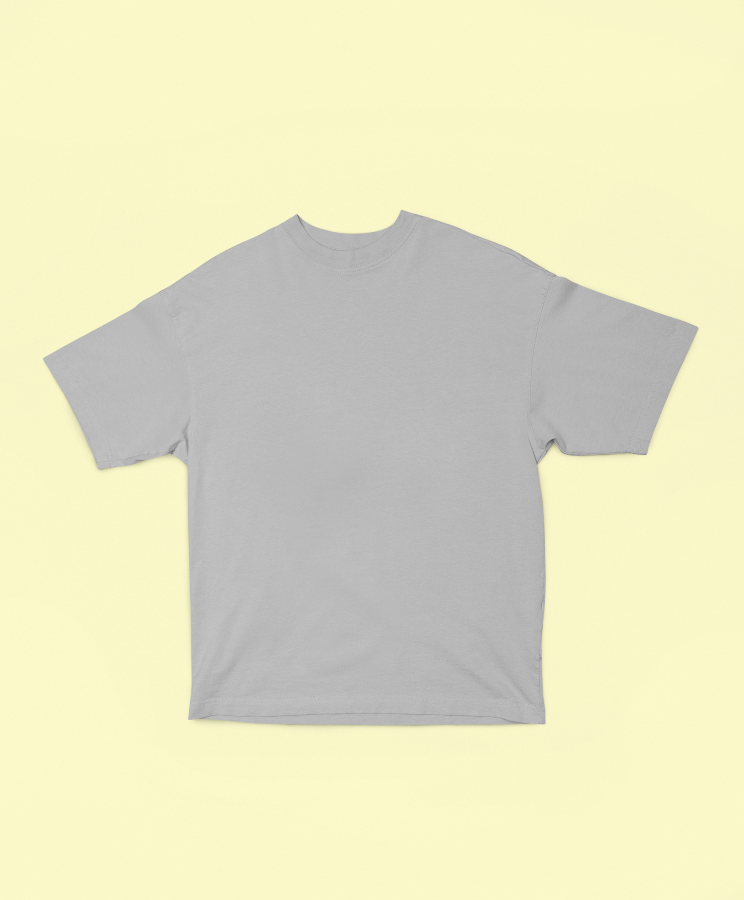UNISEX Solid Plain Oversized T-shirt - Grey melange