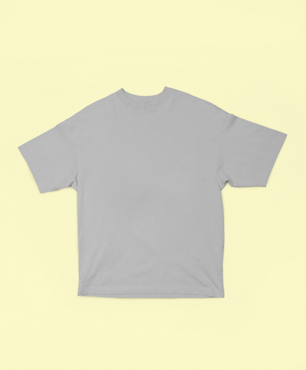 UNISEX Solid Plain Oversized T-shirt - Grey melange