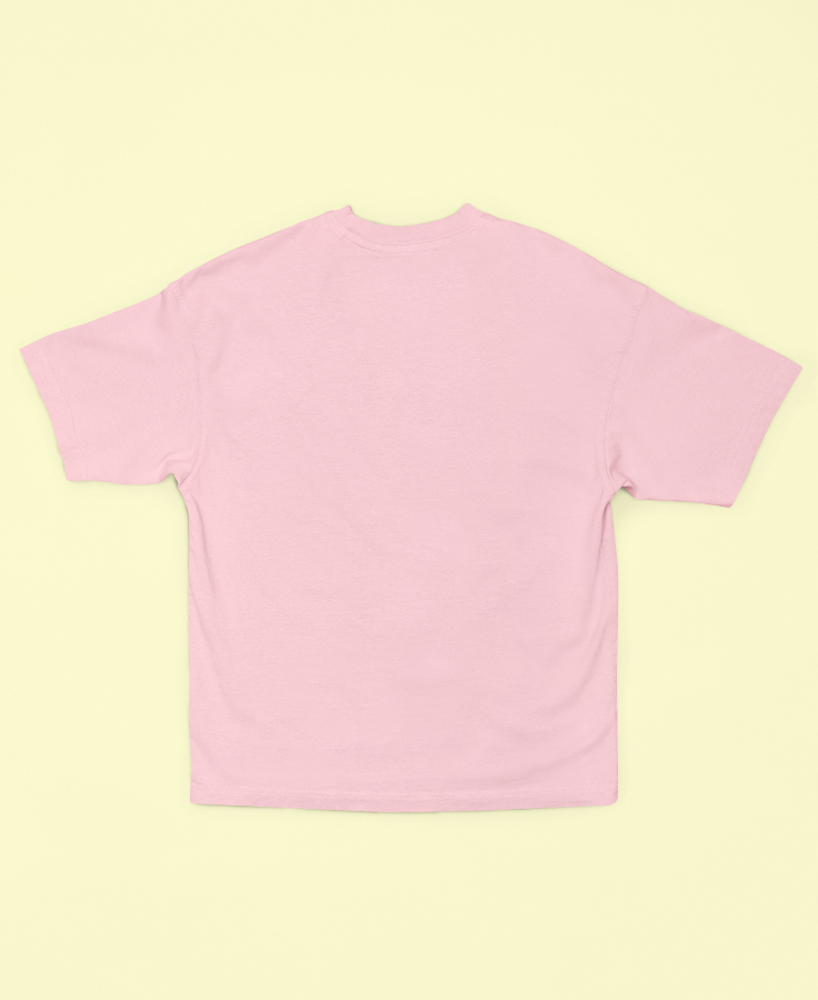 UNISEX Solid Plain Oversized T-shirt - Light Pink