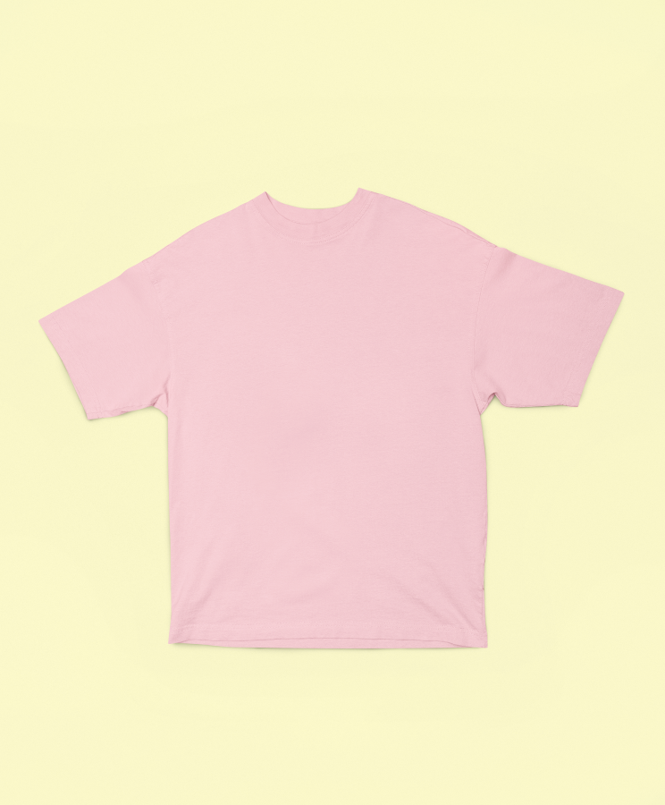 UNISEX Solid Plain Oversized T-shirt - Light Pink