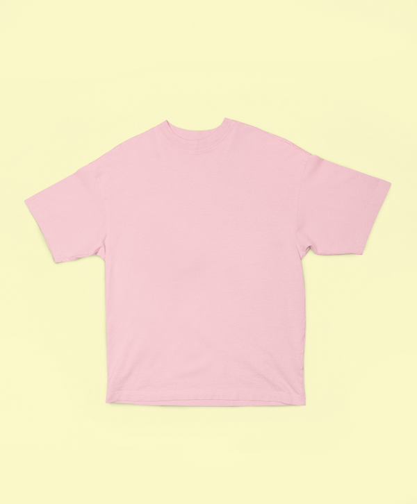 UNISEX Solid Plain Oversized T-shirt - Light Pink