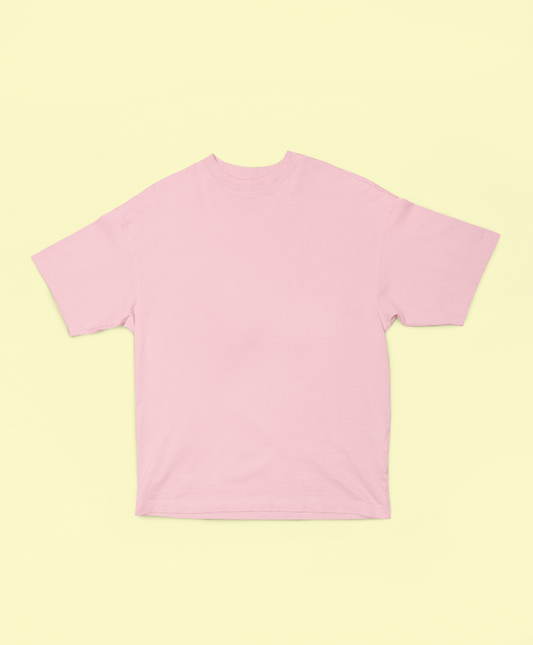 UNISEX Solid Plain Oversized T-shirt - Light Pink