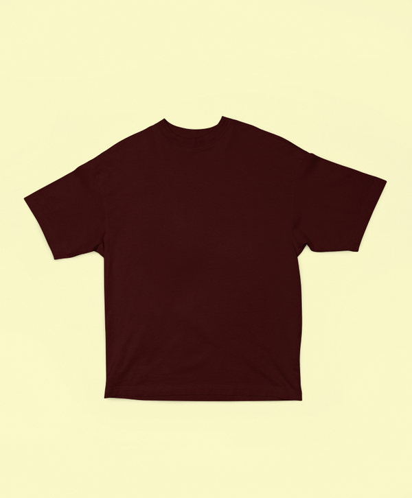 UNISEX Solid Plain Oversized T-shirt - Maroon