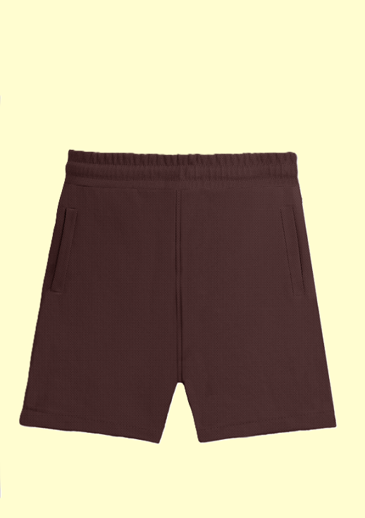 Solid Plain Athleisure Sports Shorts - Maroon
