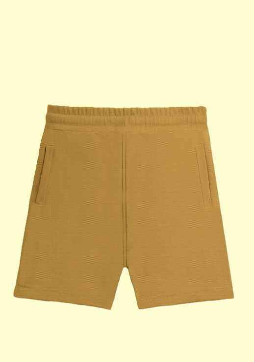 Solid Plain Athleisure Sports Shorts - Mustardyellow