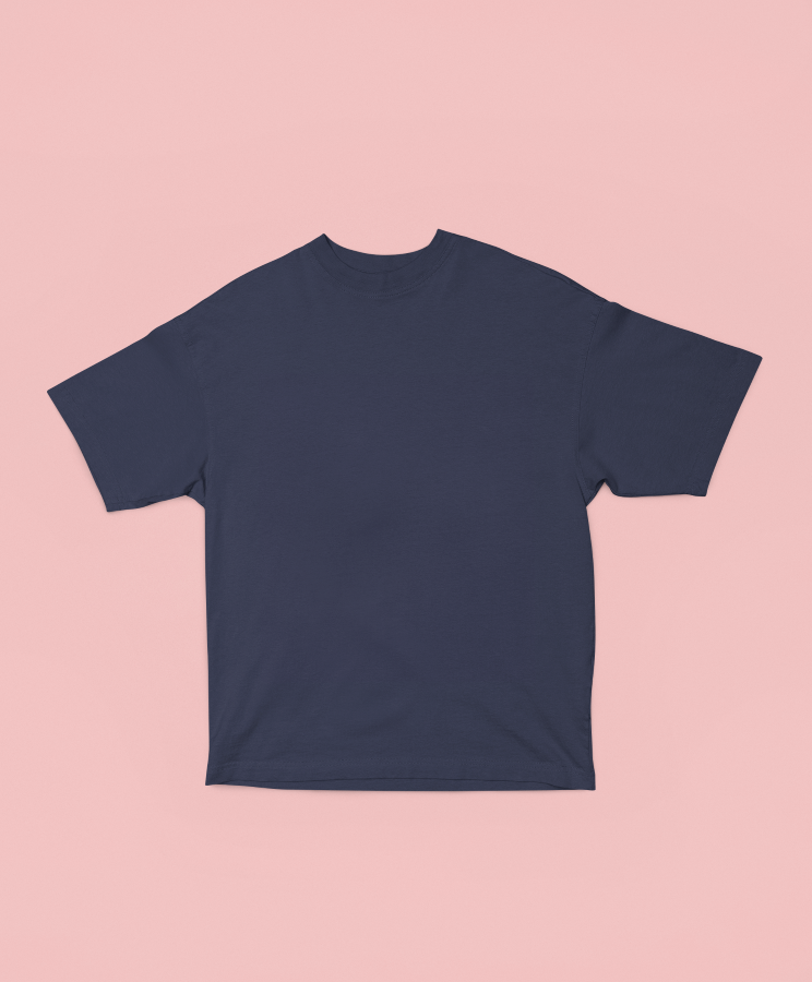 UNISEX Solid Plain Oversized T-shirt - Navy blue