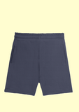 Solid Plain Athleisure Sports Shorts - Navyblue