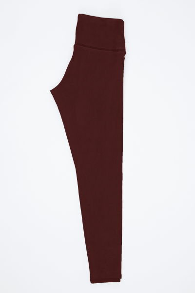 Solid Plain Maroon High Waisted Workout Legging