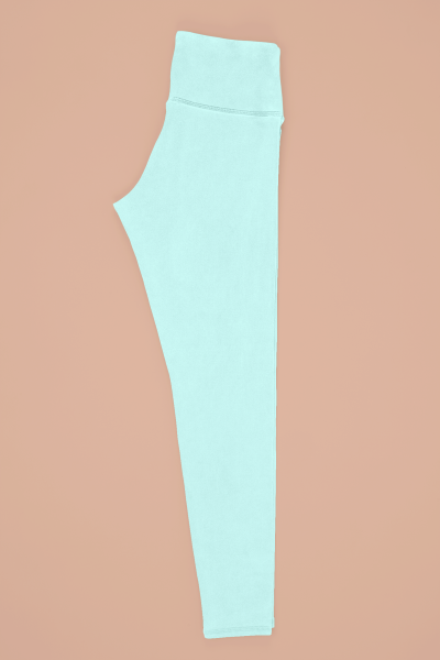 Solid Plain Mint High Waisted Workout Leggings