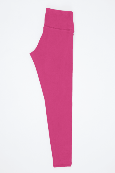 Solid Plain Pink High Waisted Workout Leggings