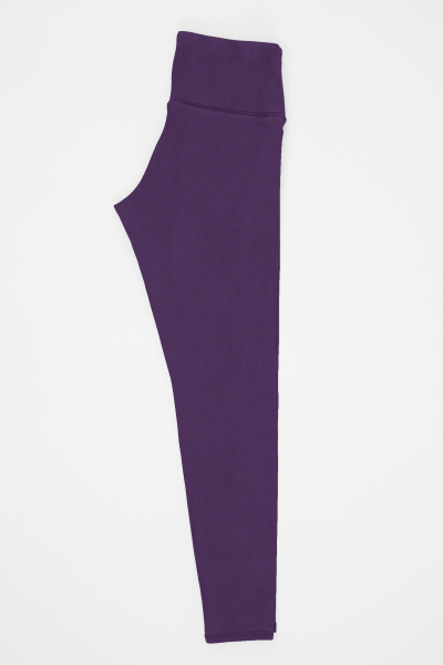 Solid Plain Purple High Waisted Workout Leggings