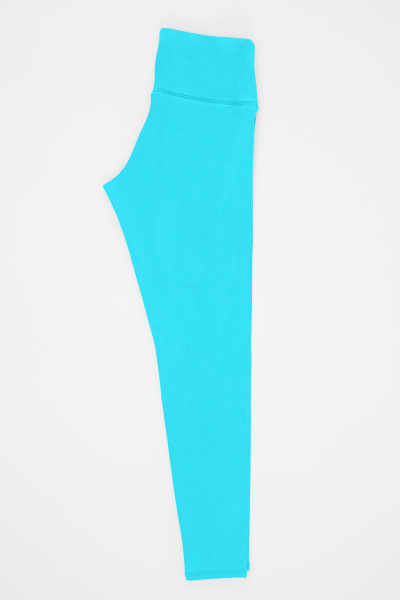 Solid Plain Skyblue High Waisted Workout Leggings