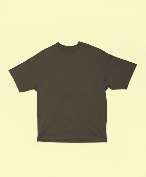 UNISEX Solid Plain Oversized T-shirt - Olive Green